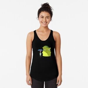 🏷️ 4/$25 Bob's Burgers Louise & Kuchi Kopi Rain Portrait Racerback Tank Top XS